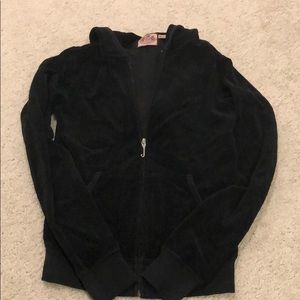 Juicy Couture Terry Cloth Black Zip Up P Like New